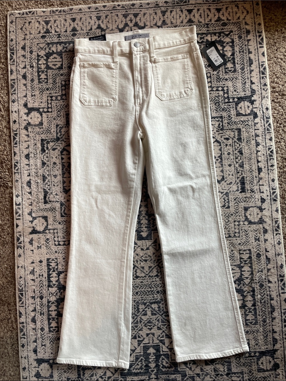 High-Rise Cream Wide Leg Jeans by Joe’s Jeans